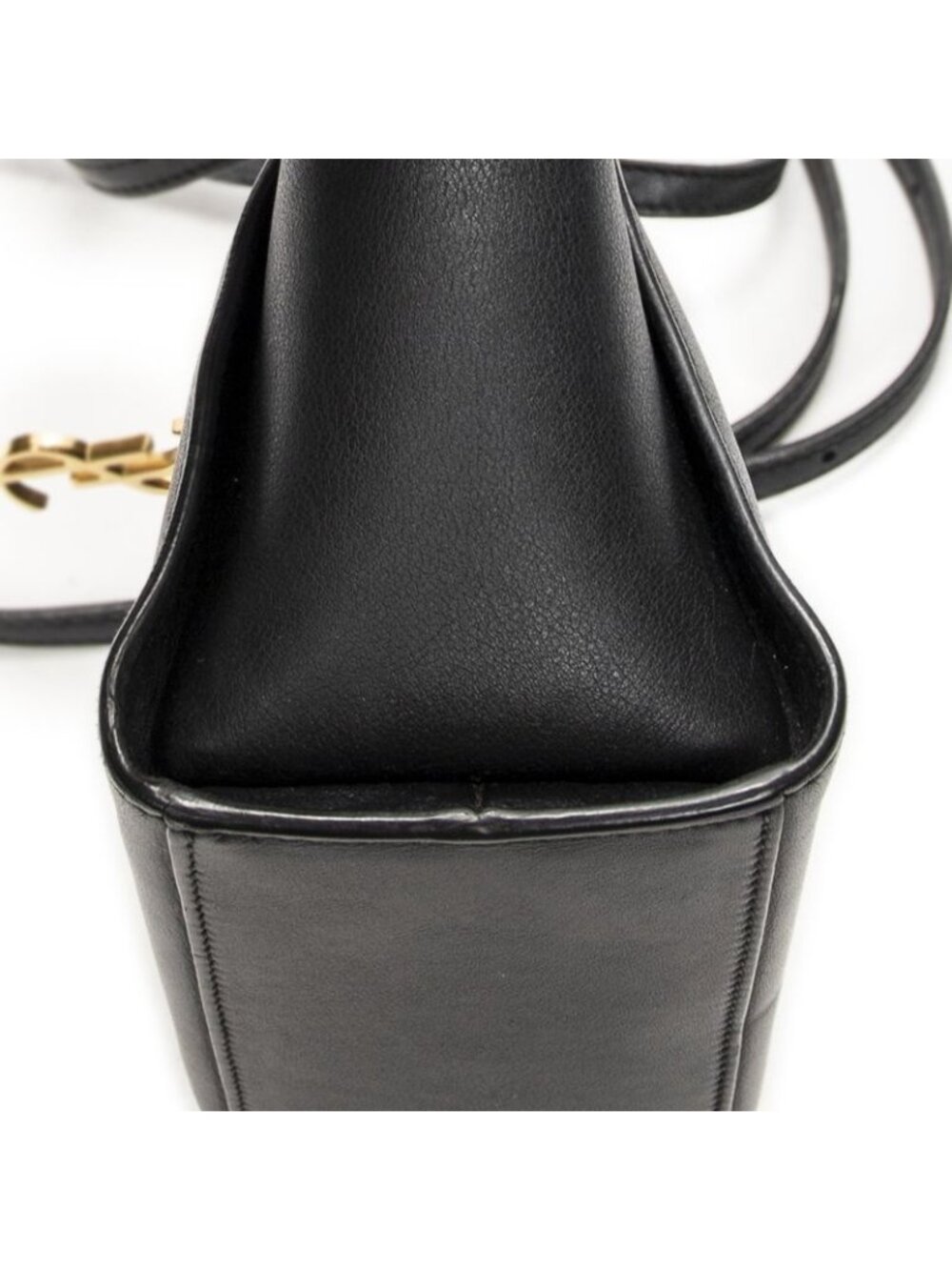 Saint Laurent Yves Monogram Cabas Black Calfskin Leather Messenger Bag - Picture 7 of 10